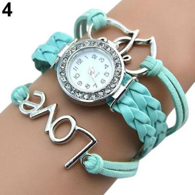 Norate Jam Tangan Wanita - Knitting Faux Leather Band Light Blue