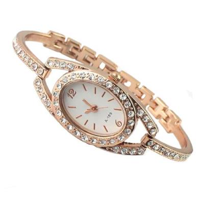 Norate Jam Tangan Wanita - Minimalism Rhinestone Wrist Watch Golden