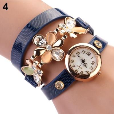 Norate Jam Tangan Wanita - Rhinestone Flower Dark Blue