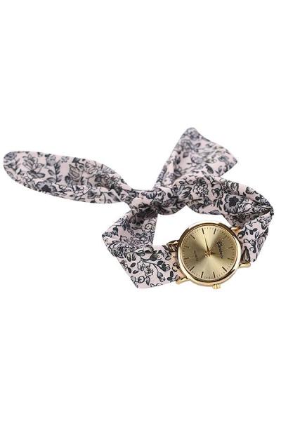 Norate Quartz Analog Women's Multi Colour Vogue Floral Allover Cloth Scarf Watch