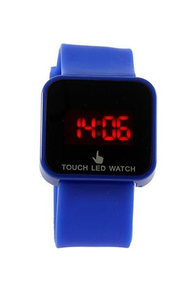 Norate Unisex LED Digital Touch Screen Silicone Date Time Watch Dark Blue