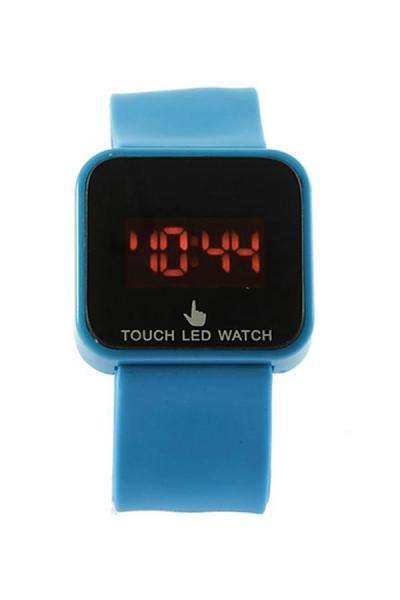 Norate Unisex LED Digital Touch Screen Silicone Date Time Watch Sky Blue