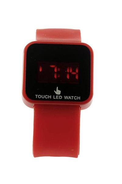 Norate Unisex LED Digital Touch Screen Silicone Date Time Watch Red