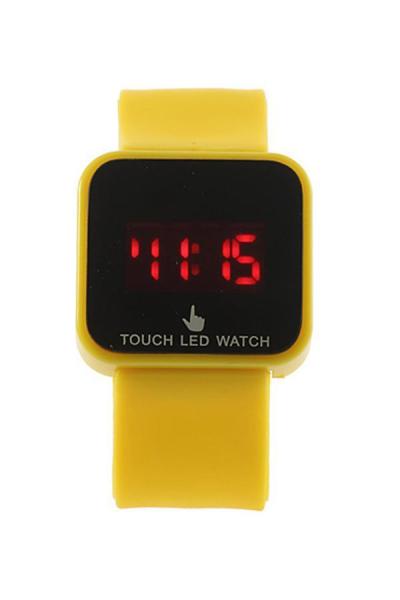 Norate Unisex LED Digital Touch Screen Silicone Date Time Watch Yellow