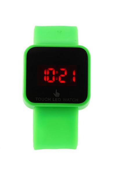 Norate Unisex LED Digital Touch Screen Silicone Date Time Watch Green