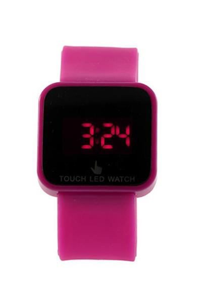 Norate Unisex LED Digital Touch Screen Silicone Date Time Watch Peachpuff