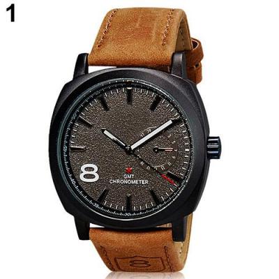 Norate Unisex Quartz Analog Faux Leather Band Wrist Watch Black