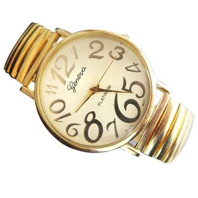 Norate Unisex Students Arabic Numerals Dial Wrist Watch Gold