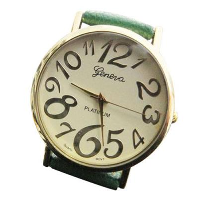 Norate Unisex Students Arabic Numerals Dial Wrist Watch Green