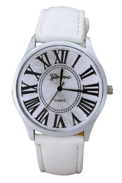 Norate Unisex White Leather Strap Watch