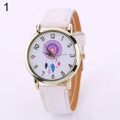 Norate Women Dream Catcher Dial Faux Leather Analog Quartz Wrist Watch White