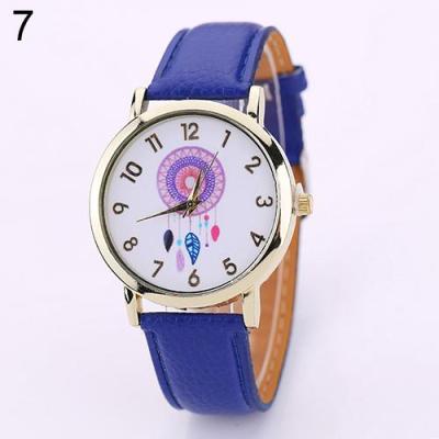 Norate Women Dream Catcher Dial Faux Leather Analog Quartz Wrist Watch Sapphire Blue