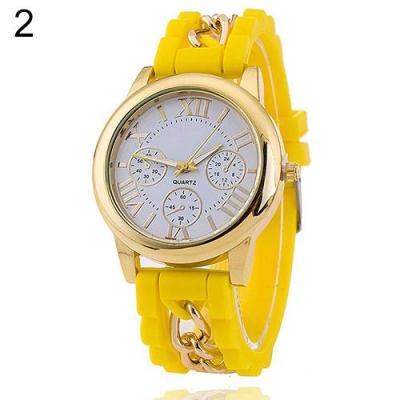 Norate Women Roman Numerals Analog Quartz Wrist Watch Yellow