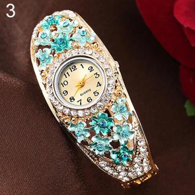 Norate Women's Flower Crystal Bracelet Wrist Watch Blue