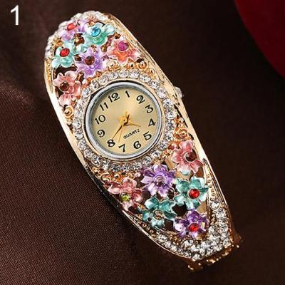 Norate Women's Flower Crystal Bracelet Wrist Watch Multi-Color