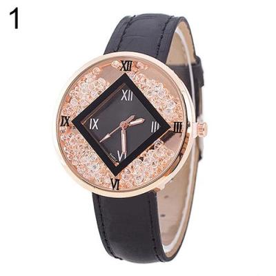 Norate Women's Quicksand Roman Number Square Dial Wrist Watch Black