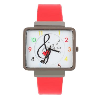 OBN Jubaoli 1094 red belt silver shell watch-Red