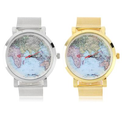 OBN Jubaoli 1096 quartz watches gold map gold shell belt-Gold