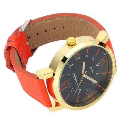 OBN Jubaoli 1097 orange peel gold shell black-faced watch-Orange