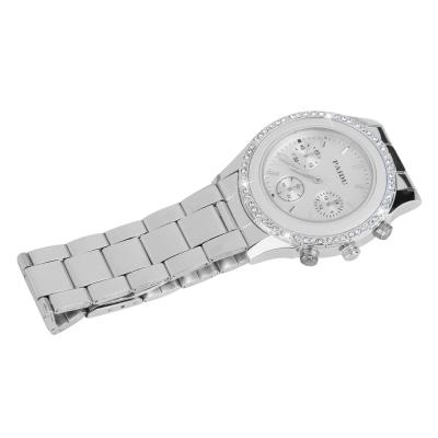 OBN New PAIDU 58927 Round Quartz Ladies Women Girls Diamonds Stainless Steel Wrist Watch-Silver