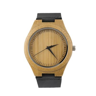 OBN Vintage wooden dial watch quartz watches Men Women Couple Watch Black Pointer-Black