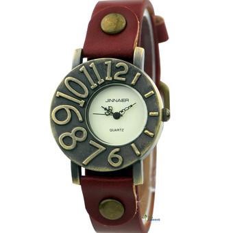 OEM 162 Womens Brown Faux Leather Strap Fashion Watch (Brown)  