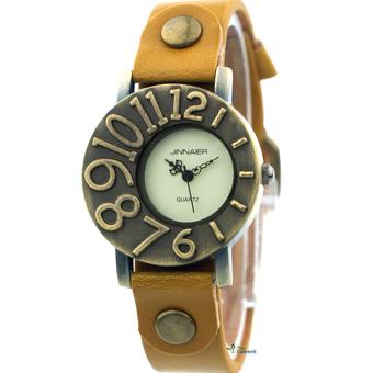 OEM 162 Womens Yellow Faux Leather Strap Fashion Watch (Yellow)  