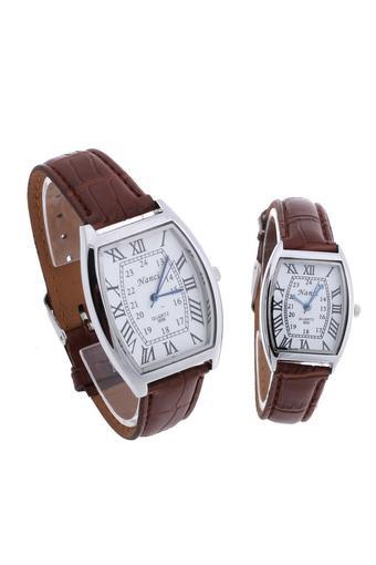 OEM Jam Tangan Unisex - Coklat - Strap Kulit - Quartz Movement Watch  