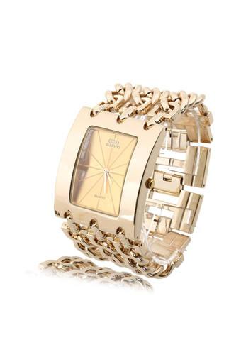 OEM Jam Tangan Wanita - Gold - Strap Alloy - Quartz Movement Wristwatch  