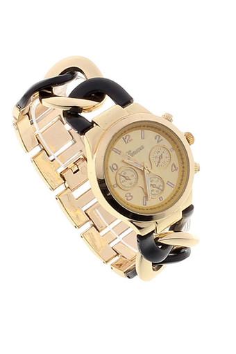 OEM Stylish Womens Fashion Watch Stainless Steel Band Quartz Wristwatch Black Jam Tangan  