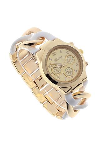 OEM Stylish Womens Fashion Watch Stainless Steel Band Quartz Wristwatch White Jam Tangan  