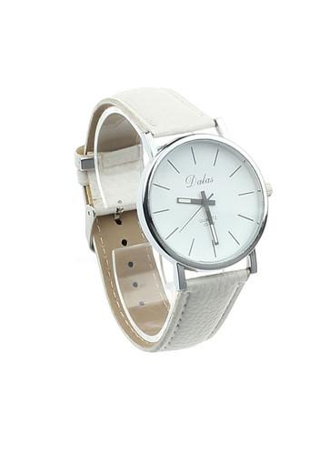 OEM Womens Fashion Dial Bracelet Faux Leather Analog Quartz Wrist Watch White  