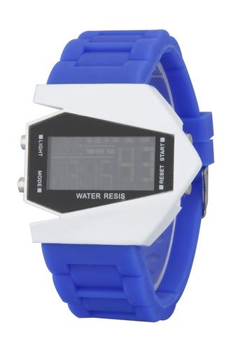 Olen Fighter Plane Shape Silicone Digital LED Wrist Watches (royalblue)  