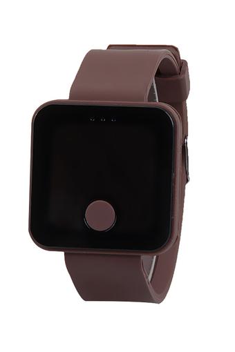 Olen Home Button Electronics Sport Digital LED Wrist Watches (brown)  