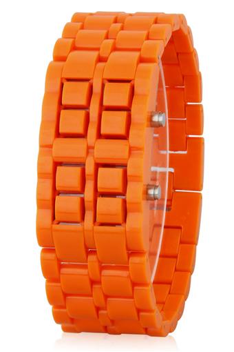 Olen Plastic Samurai Red LED Digital Wrist Watch (Orange)  