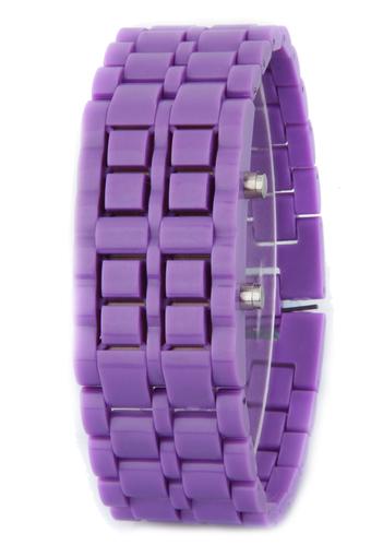 Olen Plastic Samurai Red LED Digital Wrist Watch (Purple)  