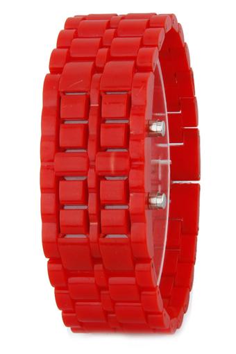 Olen Plastic Samurai Red LED Digital Wrist Watch (Red)  