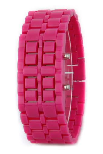 Olen Plastic Samurai Red LED Digital Wrist Watch (Rose)  