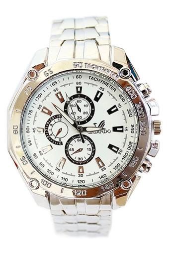 Orlando Jam Tangan Pria - Silver-Putih - Strap Stainless Steel - Z410  