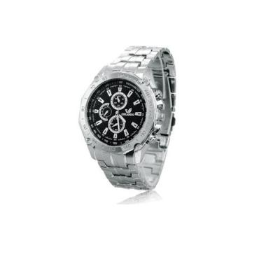 Orlando Stainless Steel Band Quartz Watch with Tachymeter - Black