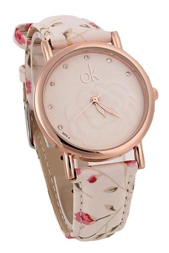 Ormano Fashion - Jam Tangan Wanita - Putih - Faux Leather - Simple Rose Watch  