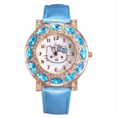 Ormano - Jam Tangan Anak - Biru - Leather Strap - Hello Kitty Blink Blink Watch