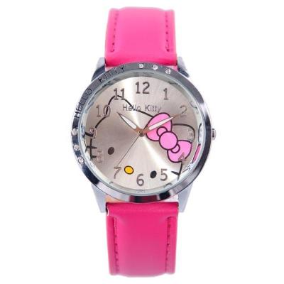 Ormano - Jam Tangan Anak - Pink Tua - Leather Strap - Fun Hello Kitty Girl Watch