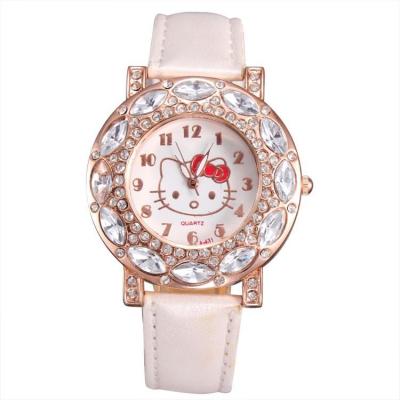 Ormano - Jam Tangan Anak - Putih - Leather Strap - Hello Kitty Blink Blink Watch