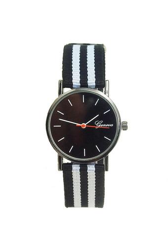 Ormano - Jam Tangan Unisex - Hitam - Strap Kanvas - G-Strip Watch  