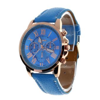 Ormano - Jam Tangan Wanita - Biru Muda - Leather Strap - Ladies Geneva Roman Watch  