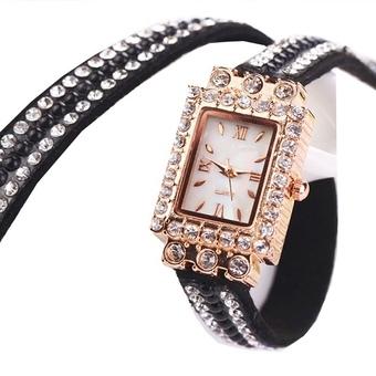 Ormano - Jam Tangan Wanita - Hitam - Strap Leather - Arleen Square Luxury Watch  