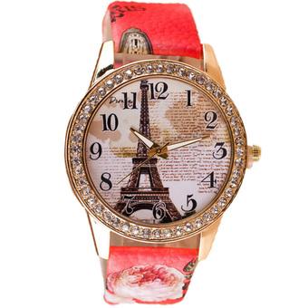 Ormano - Jam Tangan Wanita - Merah - Strap Leather - Velyn Casual Watch  