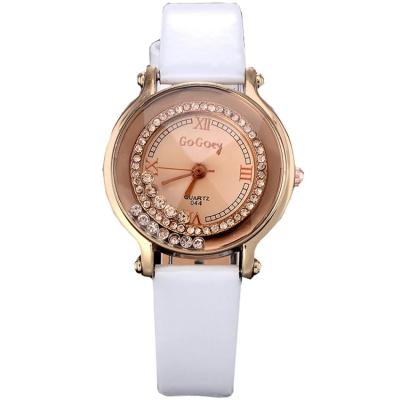 Ormano - Jam Tangan Wanita - Putih - Strap Leather - Emily Rhinestone Watch