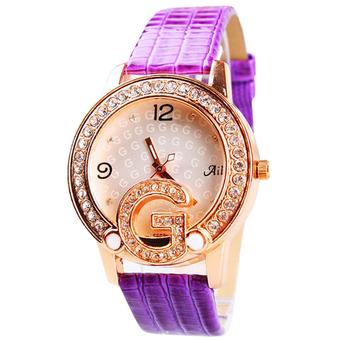 Ormano - Jam Tangan Wanita - Ungu - Strap Leather - Octavia Fashion Watch  